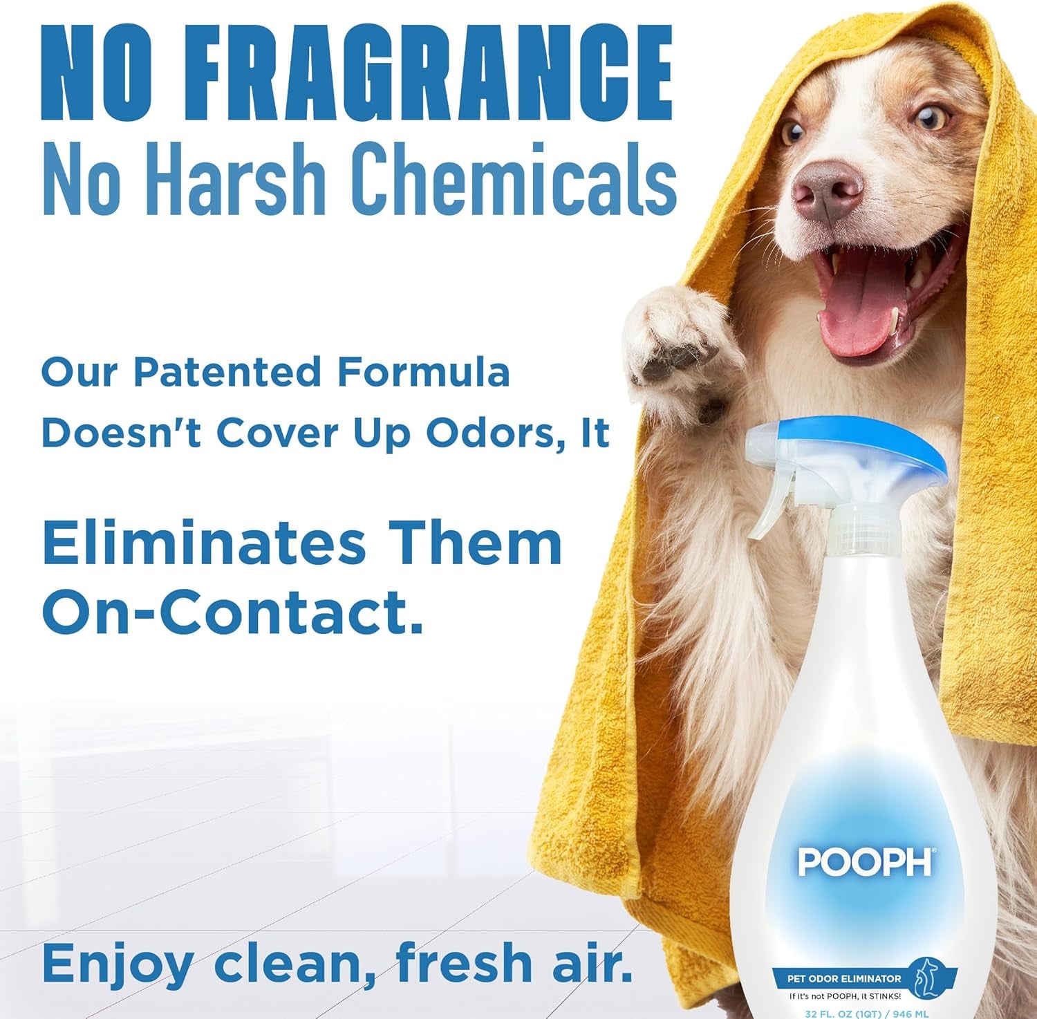 ® Pet Odor Eliminator Spray - Patented NO Fragrance NO Harsh Chemicals Organic Odor Eliminator Works On-Contact Home, Auto, Upholstery, and More Fast Easy Safe for Pets, People and the Planet!