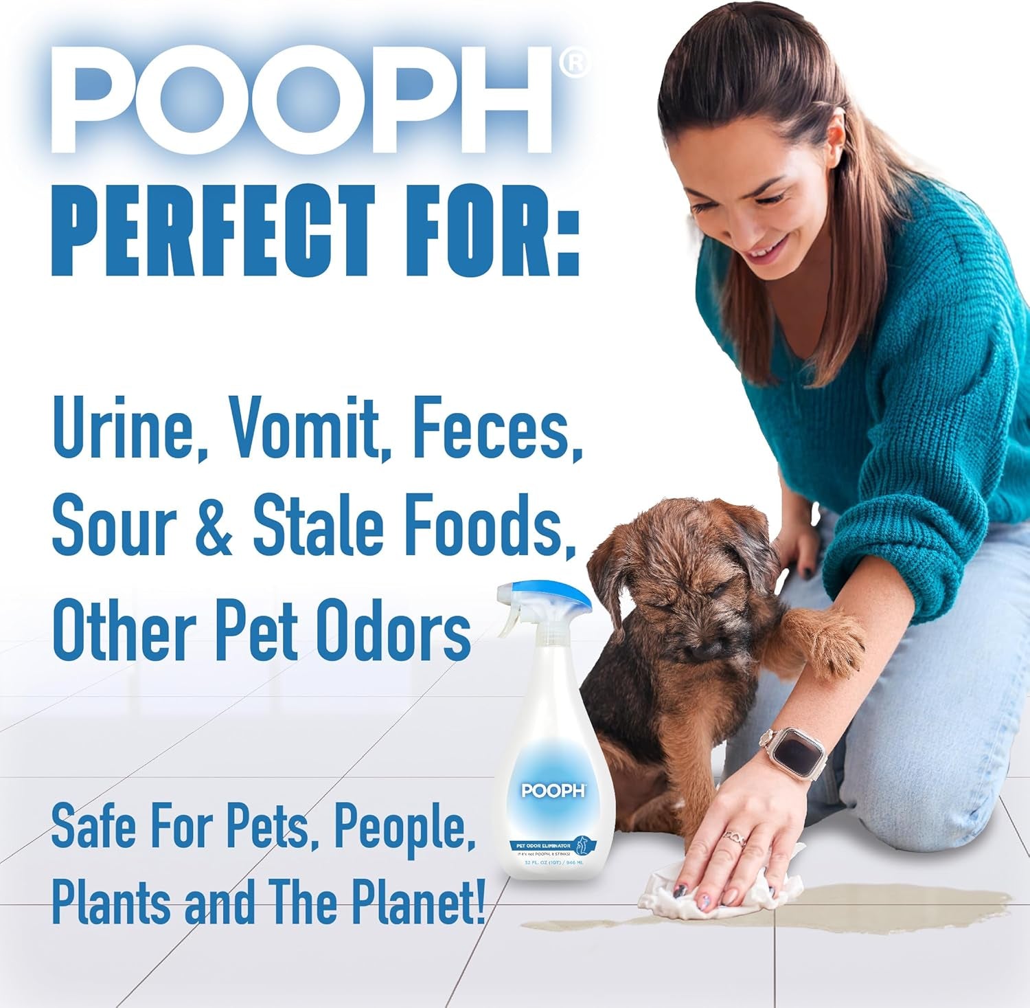 ® Pet Odor Eliminator Spray - Patented NO Fragrance NO Harsh Chemicals Organic Odor Eliminator Works On-Contact Home, Auto, Upholstery, and More Fast Easy Safe for Pets, People and the Planet!