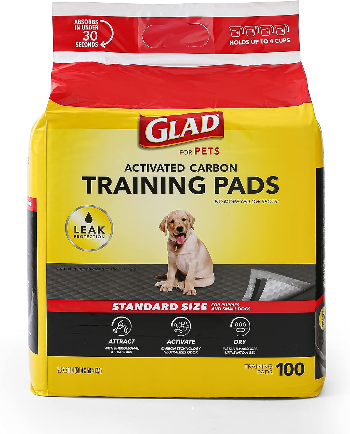 for Pets Black Charcoal Puppy Pads 23" X 23" Allinone Puppy Potty Training Pads That ABSORB & NEUTRALIZE Urine Instantly New & Improved Quality Puppy Pee Pads, (Pack of 1, 100 Count Total)