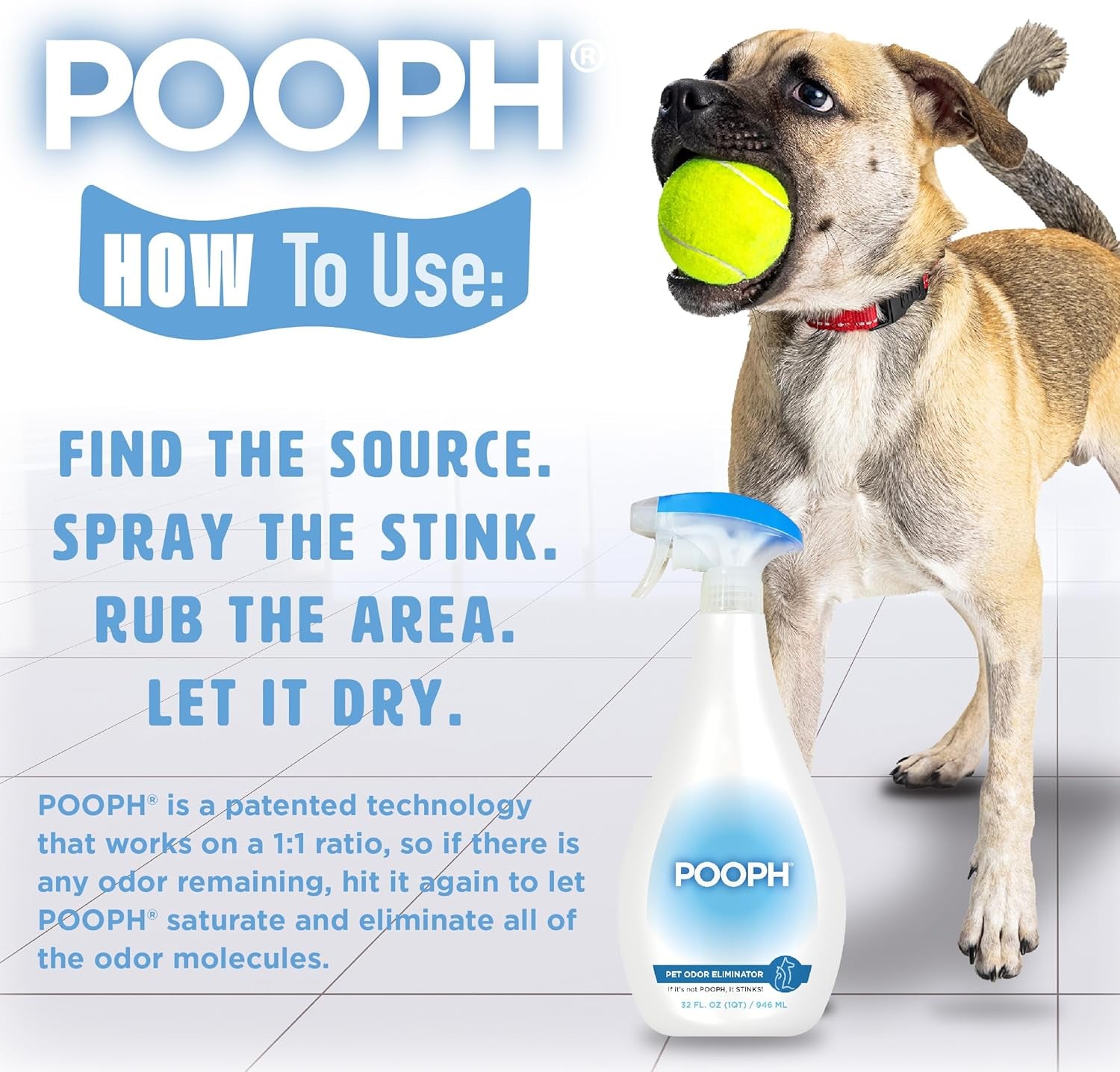 ® Pet Odor Eliminator Spray - Patented NO Fragrance NO Harsh Chemicals Organic Odor Eliminator Works On-Contact Home, Auto, Upholstery, and More Fast Easy Safe for Pets, People and the Planet!