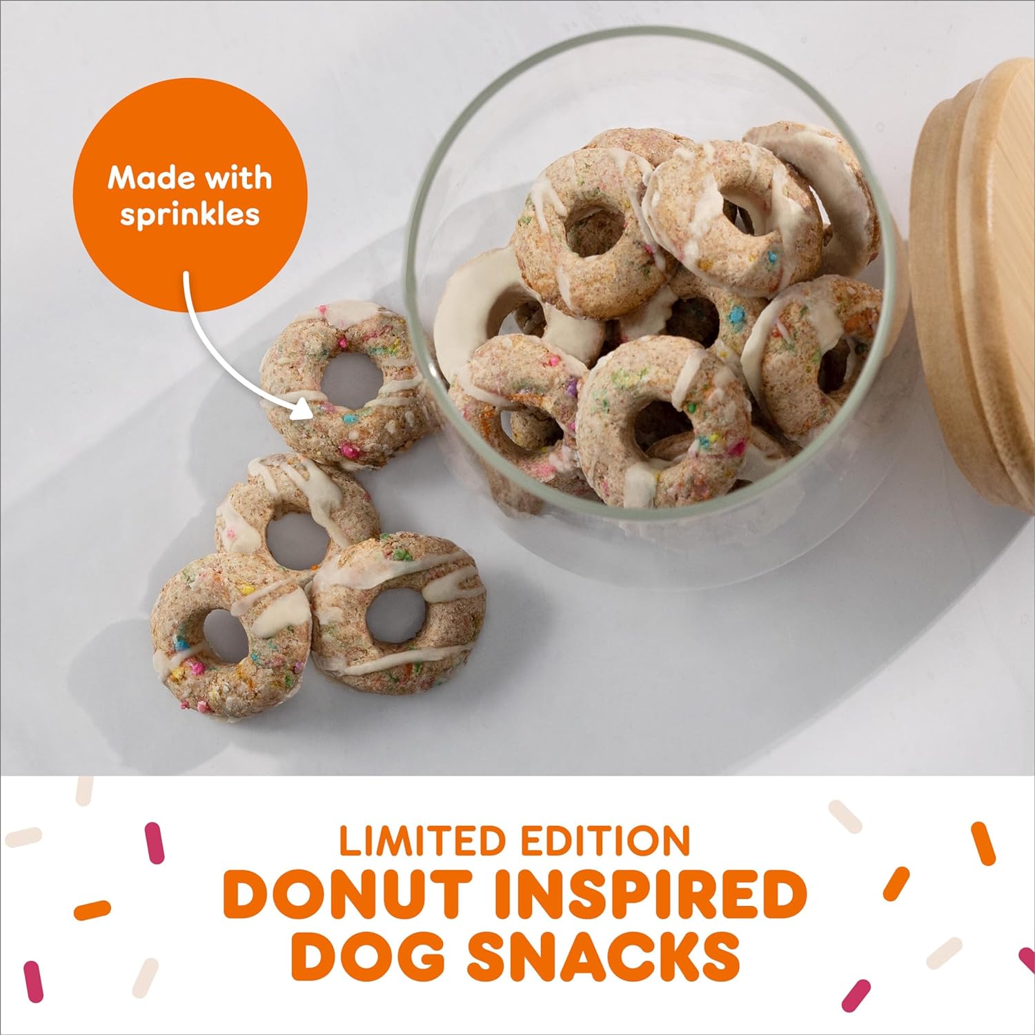 Limited Edition Dunkin' Vanilla Glaze Flavor Biscuit Dog Treats, 8 Ounce