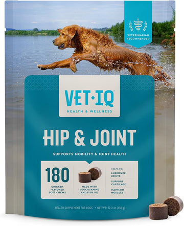 Glucosamine Hip & Joint Supplement for Dogs, 180 Soft Chews, Dog Joint Support Supplement with MSM and Krill, Dog Health Supplies Large & Small Breed, Chicken Flavored Chewables