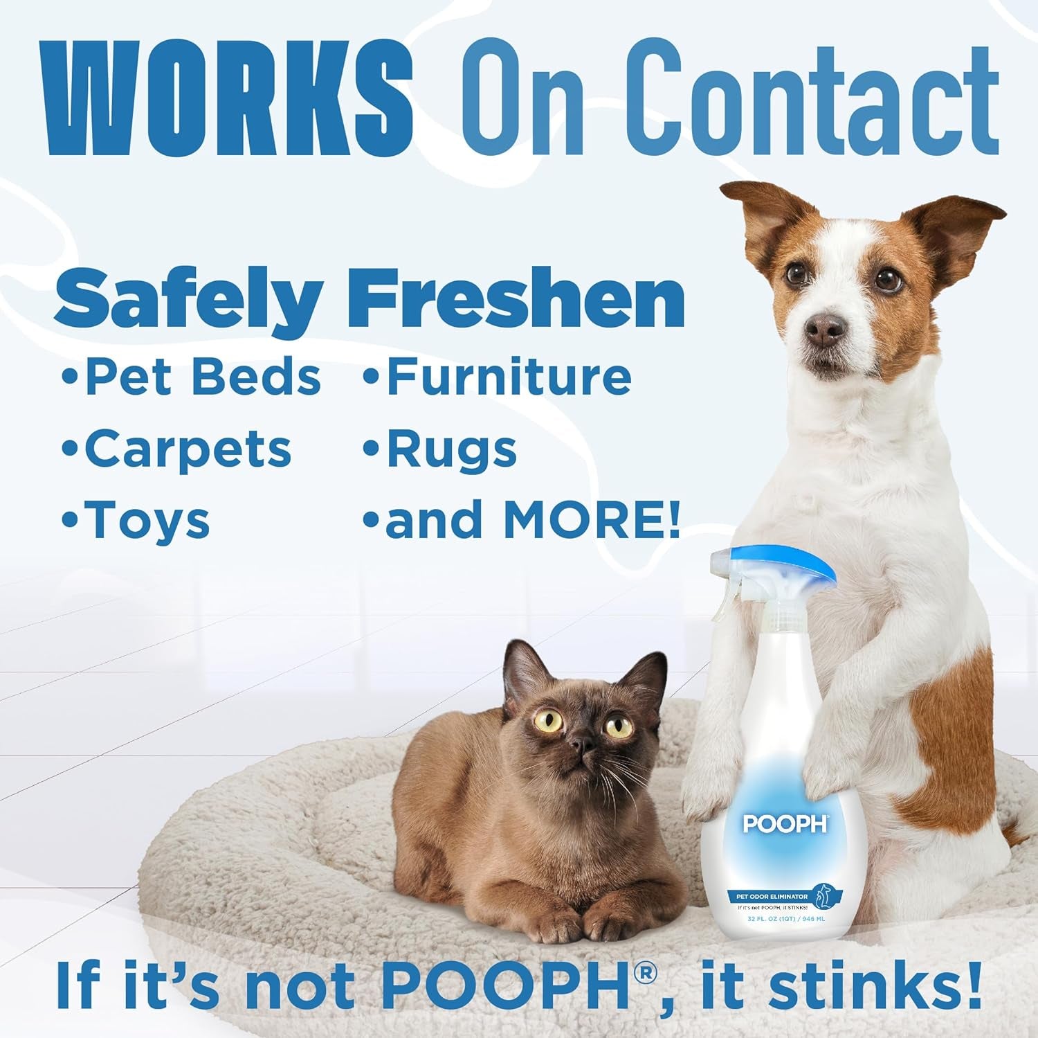 ® Pet Odor Eliminator Spray - Patented NO Fragrance NO Harsh Chemicals Organic Odor Eliminator Works On-Contact Home, Auto, Upholstery, and More Fast Easy Safe for Pets, People and the Planet!